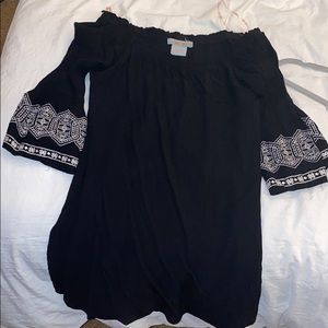 Off the Shoulder Black Dress